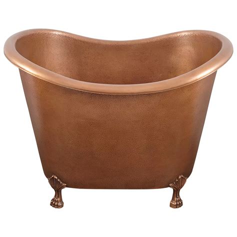 48 Abbey Hammered Copper Double Slipper Clawfoot Soaking Tub