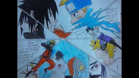 Speed Drawing Naruto X Sasuke Final Battle Youtube