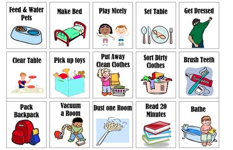 Chores Images Of Toddler Chore Chart Clip Art Kids Wikiclipart