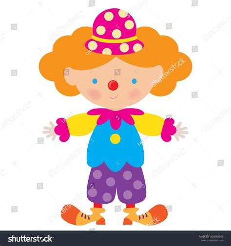 Cute Little Clown Girl Vector Cartoon Stock Vector Royalty Free