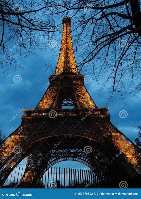 Eiffel Tower Of Paris Popular Place For Tourists Editorial Photography