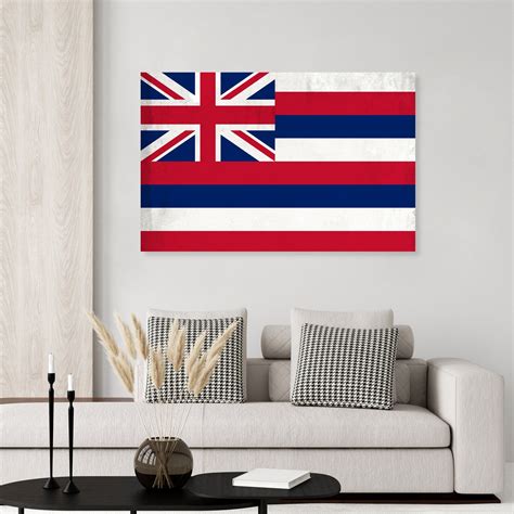Bandera Del Estado De Hawái En Canvas Etsy