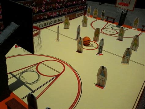 Maqueta De Cancha De Basquetbol Con Carton Kulturaupice