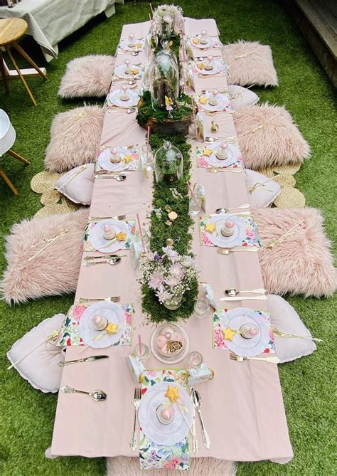 Fairy Themed Party Guest Table From A Fairy Garden Birthday Party On