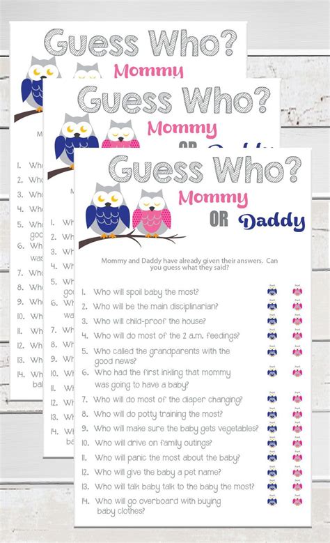 We would like to show you a description here but the site won't allow us. Guess Who Baby Shower Game, Owl Theme, Gender Neutral Baby ...