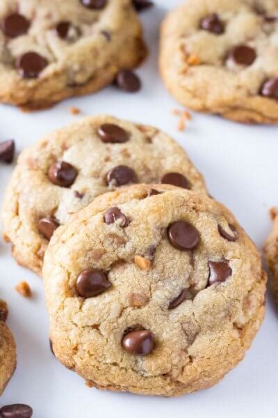 Toffee Brown Butter Chocolate Chip Cookies Just So Tasty