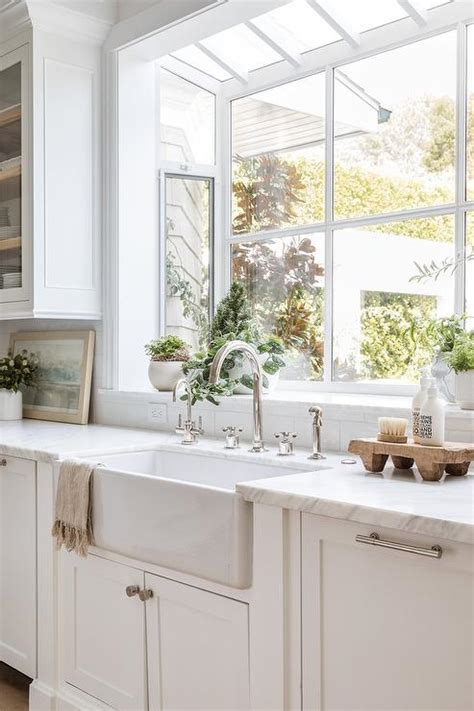 Kitchen Garden Window With Potted Plants Cottage Kitchen