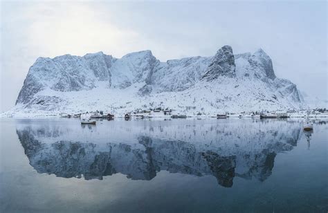 Epic Reflections Right After A Gnarly Snow Storm In Lofoten Islands