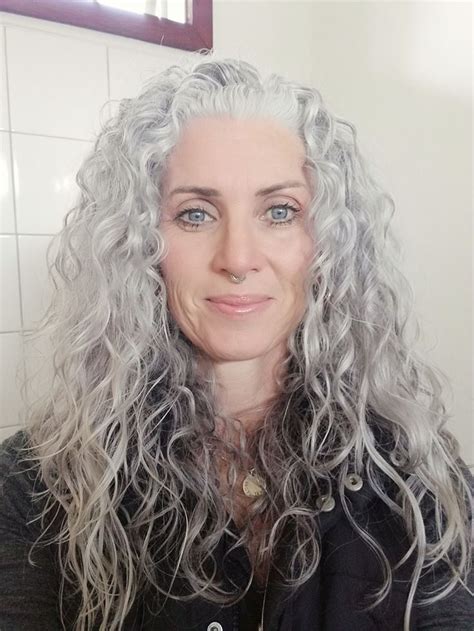 love my white just do it grey curly hair long gray hair grey hair inspiration