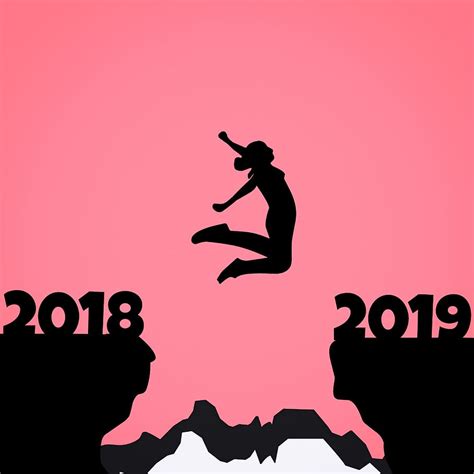Hd Wallpaper Silhouette Jumping From 2018 To 2019 New Years Eve