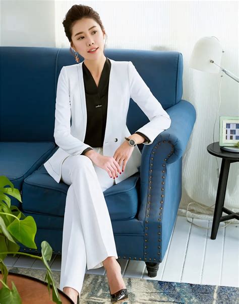 2019 Spring Summer Formal Elegant Pant Suit Women Business Suits Blazer
