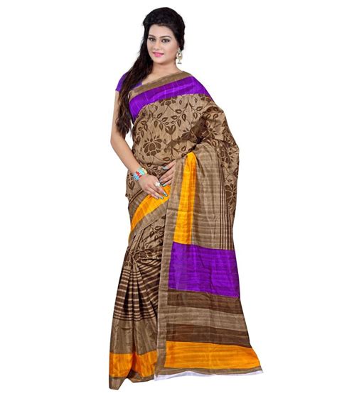 Fashiondeal Multi Color Bhagalpuri Silk Saree Buy Fashiondeal Multi Color Bhagalpuri Silk