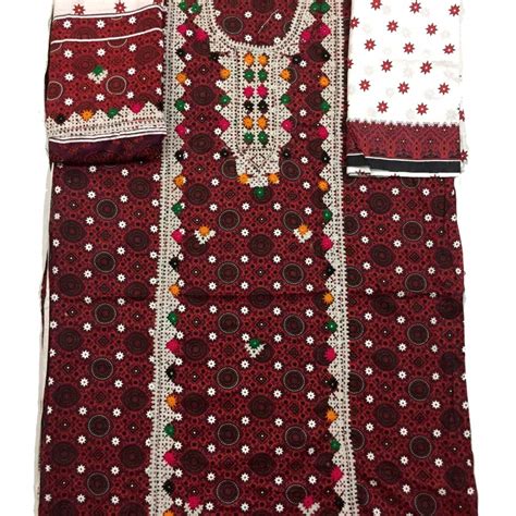 Hand Embroidery Mirror Work Ajrak Dress For Women Buy Online