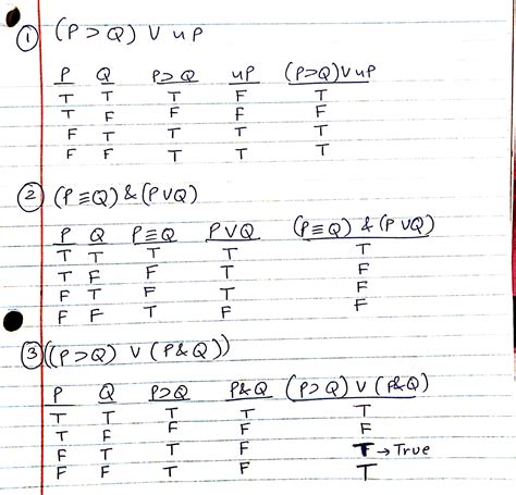 Solved Section 3 Provide A Truth Table For The Following Sentences 1