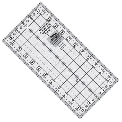 Creative Grids Basic Range 6 Inch X 12 Inch Rectangle Quilt Ruler Cgr