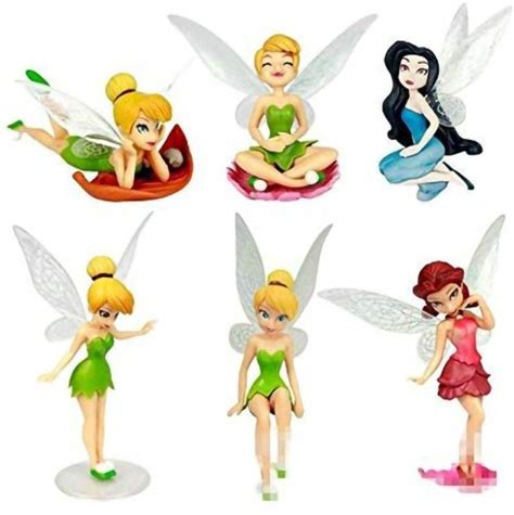 Rvm Toys 6 Piece Tinker Bell Fairy Action Figures Toy Set 6 Piece