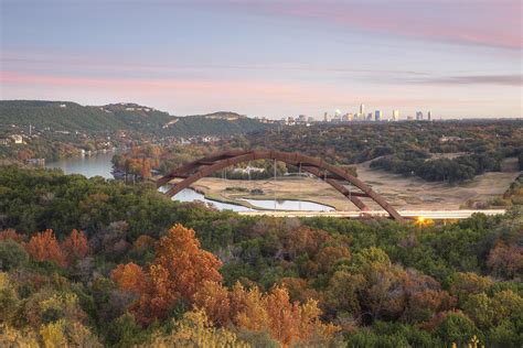 Autumn At The 360 Bridge In Austin Texas Photograph By Rob Greebon
