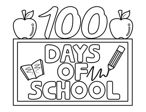 Printable 100 Days Of School Coloring Page