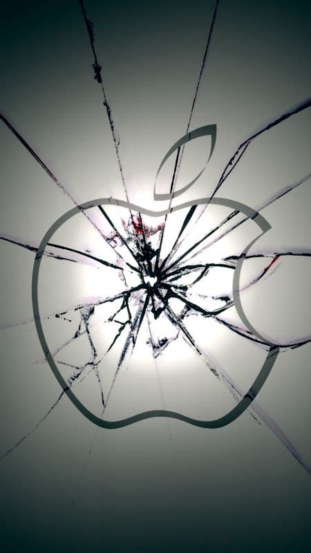 Damage Display Apple Logo Cracked Screen Wallpaper Download Mobcup