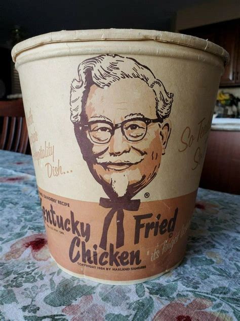 Vintage Kentucky Fried Chicken Bucket W Lid Kfc Colonel Harlan