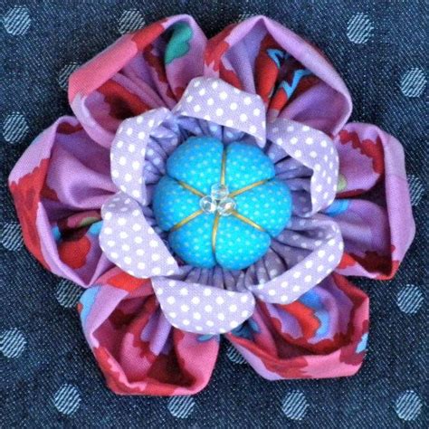 Fabric Flower Pin Brooch Pattern Pdf Pattern Tutorial Kanzashi Etsy