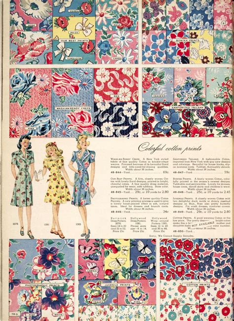 Vintage Fabric Patterns Retro Fabric Diy Fabric Vintage Quilts