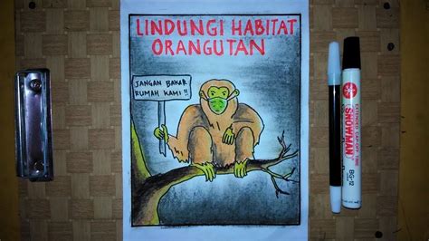 Cara Membuat Poster Hewan Langka Selamatkan Orangutan Dari Kepunahan