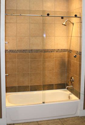 Frameless shower doors have become increasingly popular over the past few years. Tub Door w/ 1 Stationary Panel, 1 Sliding Panel, Fits 60 ...