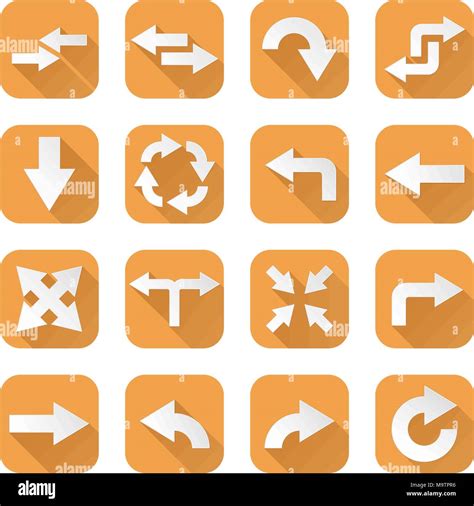 Orange Set Of Arrow Icons Stock Vector Image And Art Alamy