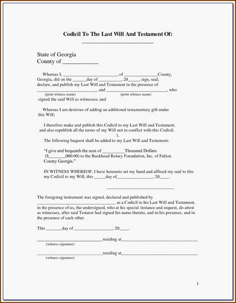 Free Printable Codicil Form Uk Printable Form 2024