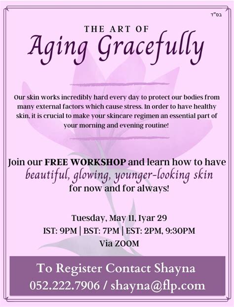 The Art Of Aging Gracefully Skincare Workshop