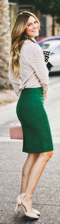 What To Wear With Dark Green Skirt Ideas Green Skirt Green Pencil