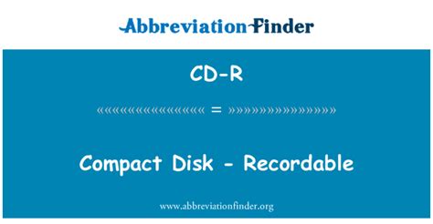 Cd R Definición Disco Compacto Grabable Compact Disk Recordable