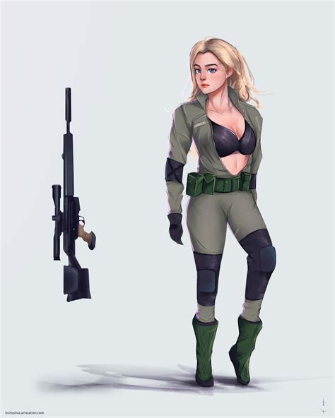 artstation sniper wolf metal gear fan art