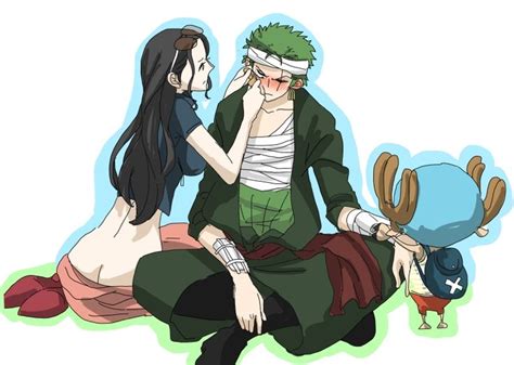Zoro And Robin And Chopper Patching Him Up Com Imagens Zoro Robin One Piece Anime