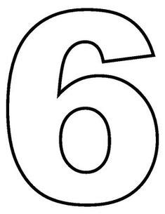 Learn numbers, math, skip counting & more! Number - six printable template | Printable numbers, Large ...