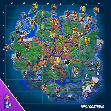 Fortnite Temporada 6 Mapa Con Todos Los Personajes Npc