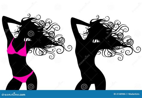 Woman Posing In Bikini Silhouette Stock Illustration Cartoondealer My
