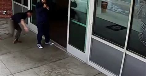 Epic Takedown Police Tackle Man Threatening Police Department With A Baseball Bat Video