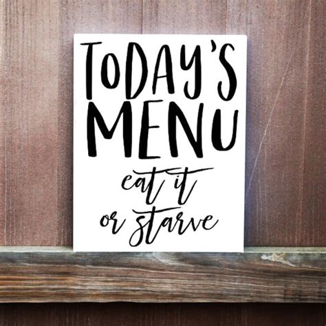 Todays Menu Eat It Or Starve Canvas Hand Painted Kitchen Etsy