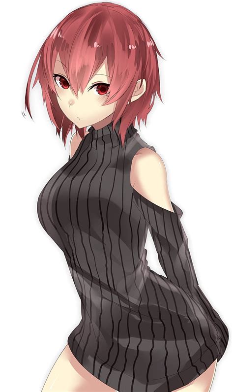 Hd Wallpaper Anime Anime Girls Sweater Short Hair Redhead Red