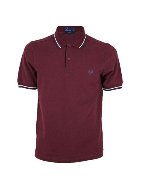 Fred Perry Slim Fit Twin Tipped Polo In Port Northern Threads