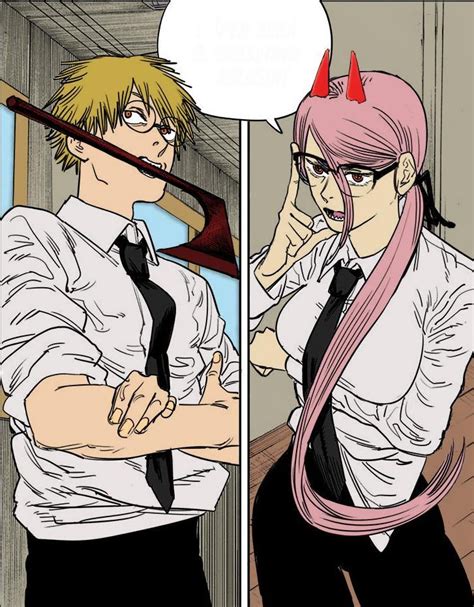 Denji And Power Colored By Me Rchainsawman