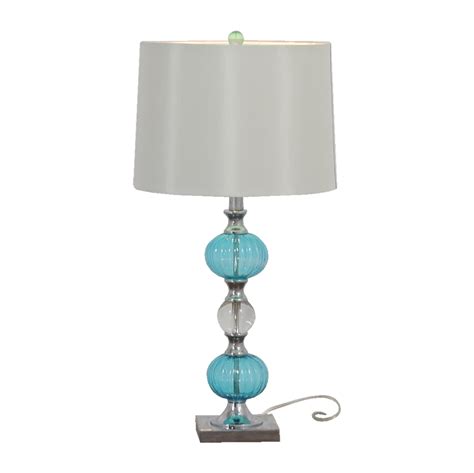 Off Turquoise Glass Side Table Lamp Decor