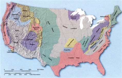 Blank Landform Map Of United States For Kids Applied Coastal