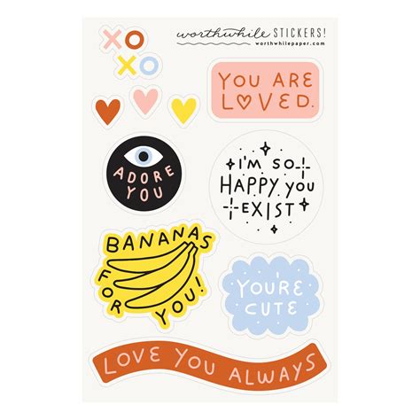 You Are Loved Sticker Sheet Set Worthwhile Paper