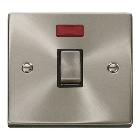 Click Deco Victorian Satin Chrome 20a Double Pole Ingot Switch With