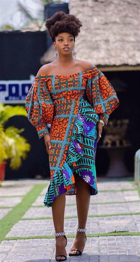 A Woman In An African Print Dress