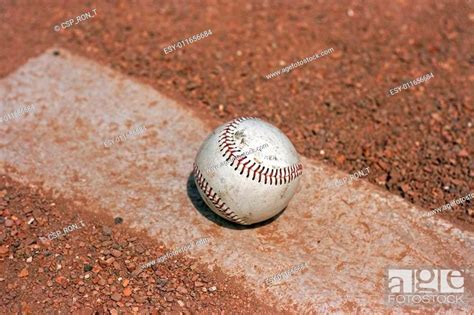 Baseball On Pitches Mound Stock Photo Picture And Low Budget Royalty