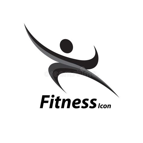 Fitness Logo With Abstract Healthy Body Wellness Icon Vector